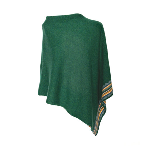 Cossack green stripe poncho