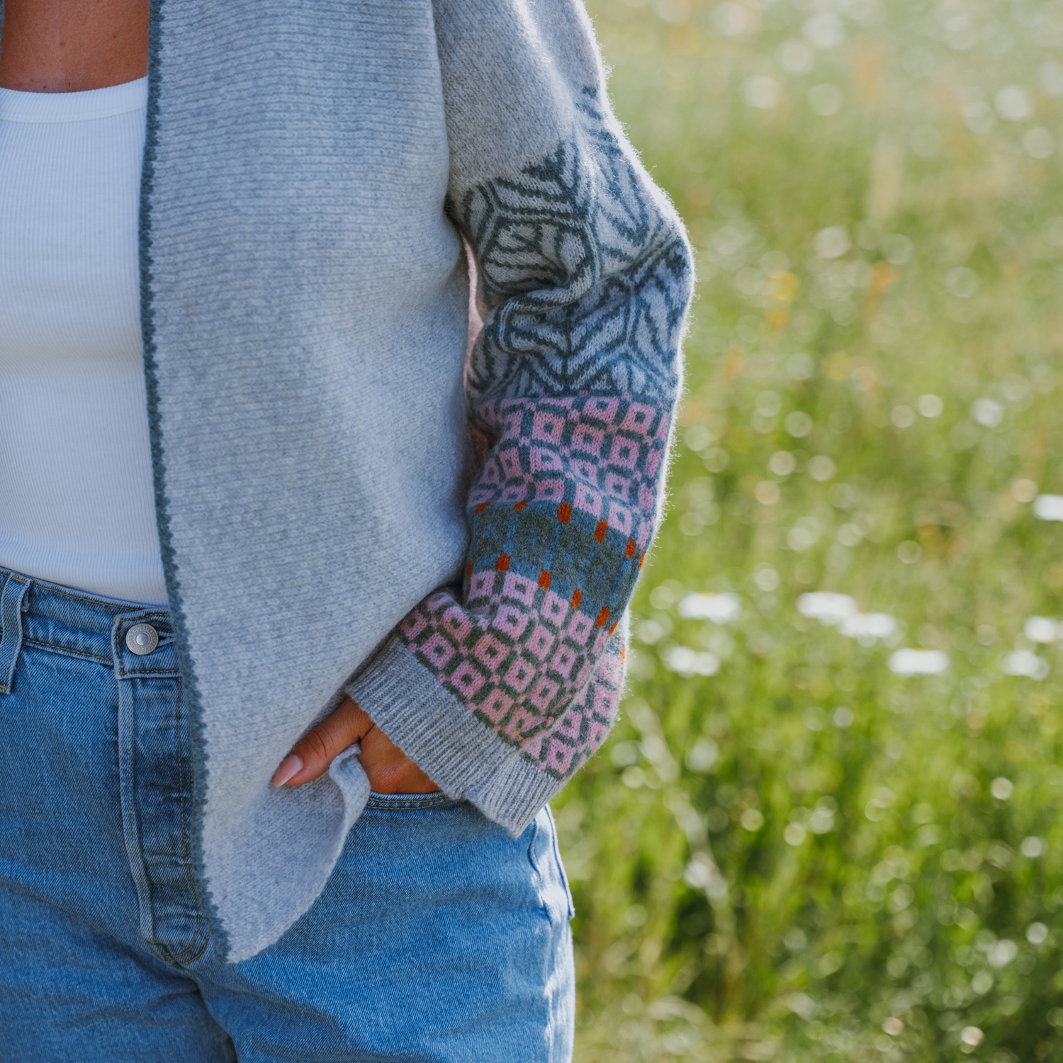 Ash grey cardigan jacket - Image 3